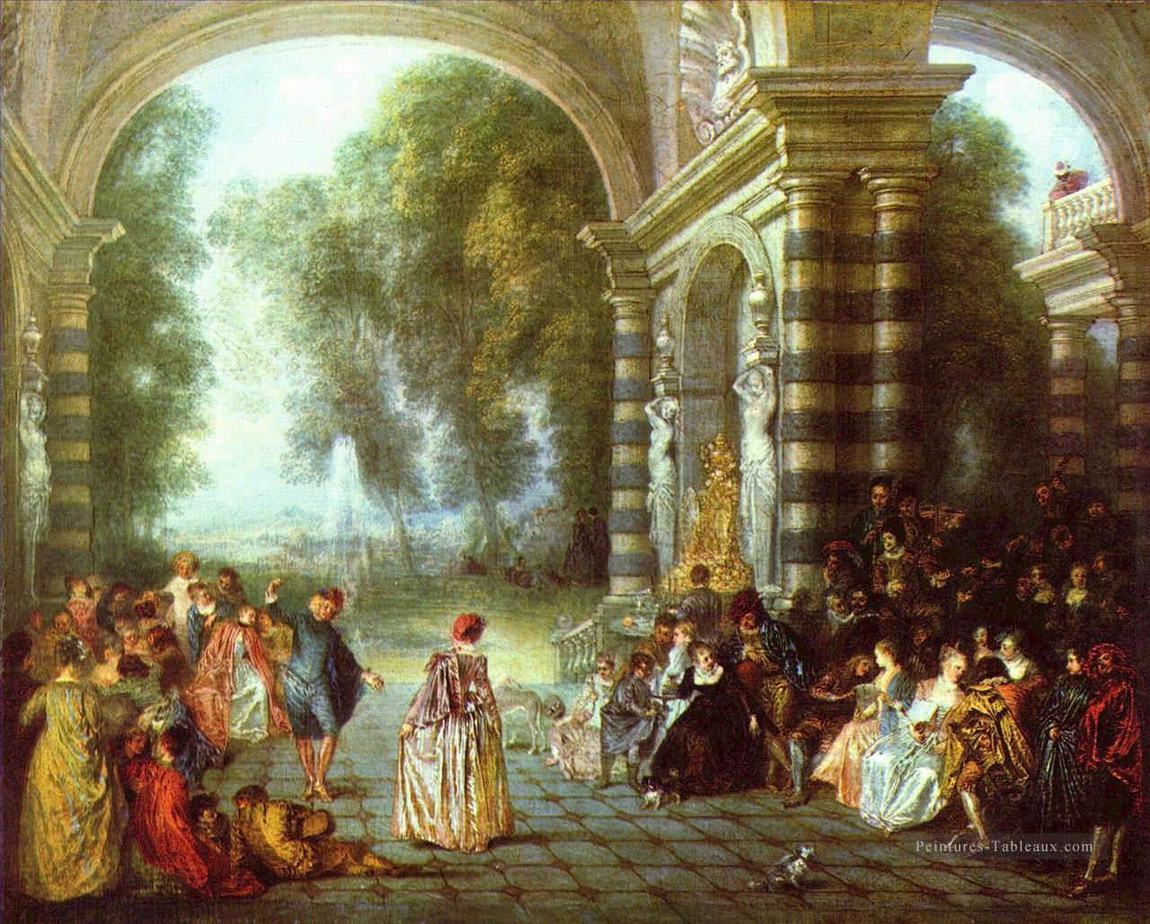 Les Plaisirs du bal Jean Antoine Watteau Peintures à l'huile